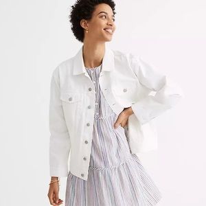The Oversized Trucker Jean Jacket in Tile White